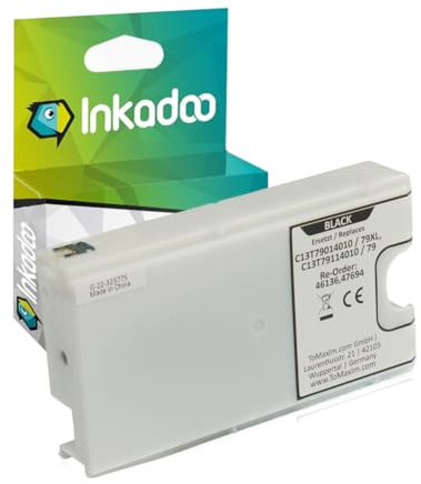 Inkadoo Druckerpatronen kompatibel zu Epson C13T79014010 / 79XL Tintenpatrone Schwarz WorkForce Pro WF-5620 DWF 5100 4600 4630 DWF 5600