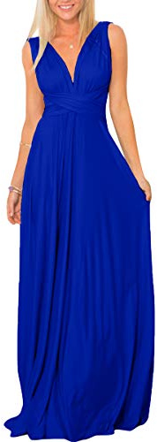 Womens Sexy Convertible Multi Way Wrap Transformer Solid Cocktail Off Shoulder Wedding Bridesmaid Evening Long Maxi Dress Floor Length Bandage Pageant Prom Ball Gowns Royal Blue XL