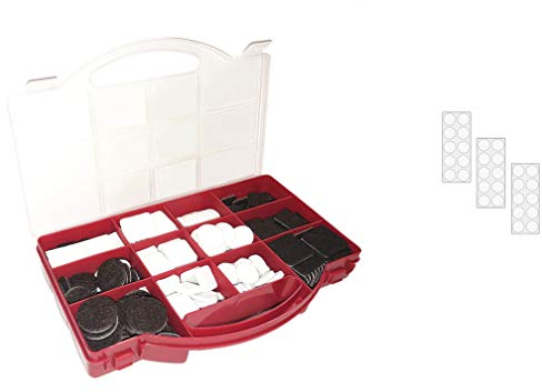 Green Home Set di 275 feltrini – feltrini autoadesivi per mobili e porta – bianco e marrone – 12 misure – protezione perfetta per mobili e pavimenti