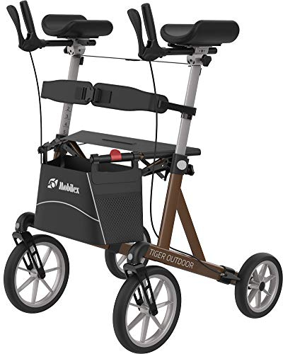 Mobilex Arthritis Rollator Tiger Outdoor mit drehbaren Armstützen anthrazitgrau