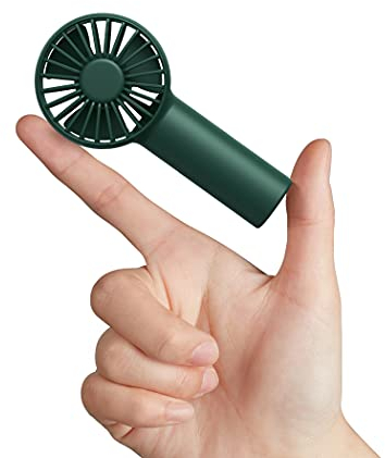 JISULIFE Mini Fan Battery Operated Handheld with 2000 mAh Battery or USB Powered Personal,3 Speeds,Enhanced Airflow, Rechargeable Quiet Pocket for Home,Outdoor-Dark Green