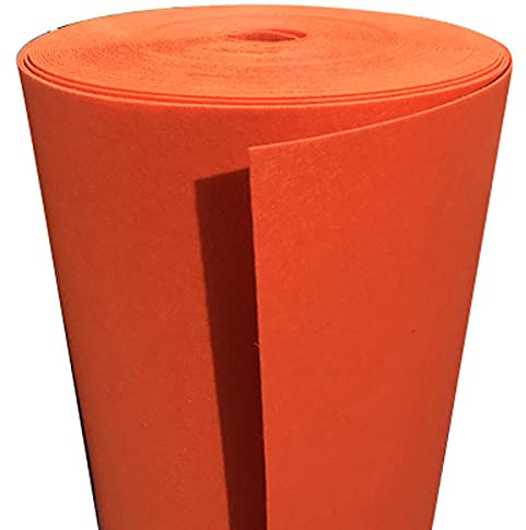 XiaoLong 1m Breit Filzstoff Bastelfilz Filz Stoff Filzplatten für Handwerk,Nähen,Patchwork,Stickereien Handwerks Projekt DIY Weihnachtsdekorationen(Size:1 * 10m,Color:Orange)