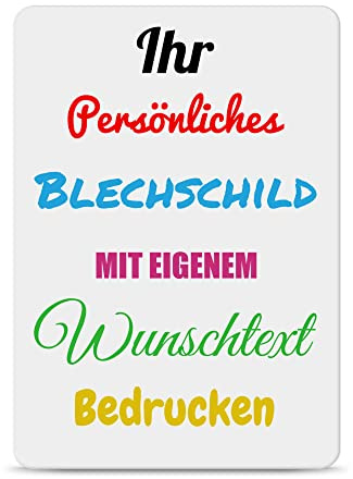Blech-Schild selbst gestalten - Metall-Poster mit Text bedrucken - verschiedene Hintergründe, Schild A6, Hochformat I Personalisiertes Geschenk