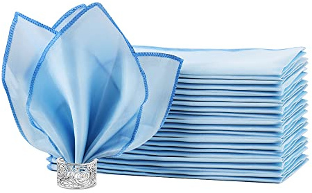 HEMEIREN 12-pack tygservetter, satintyg servetter, 50 x 50 cm, återanvändbara bordsservetter för bröllop, fester, restaurang, bankett