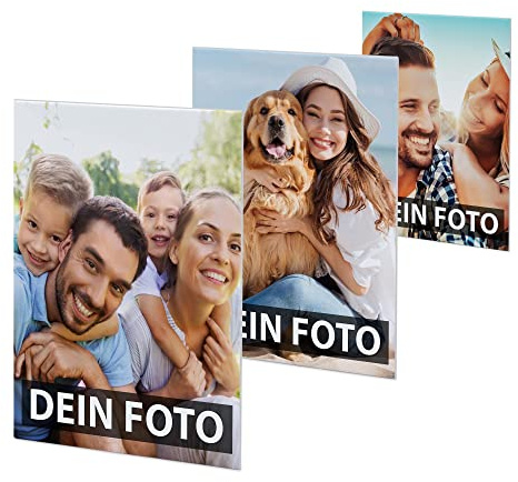 Fotomagnet selbst gestalten - mit Bild und Text - Kühlschrankmagnet Personalisieren mit Foto und Wunschtext - 3 Stück | Hochformat, 6 x 8 cm