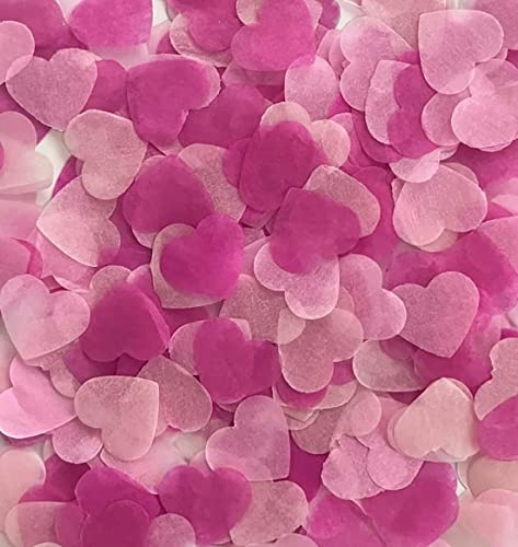 10000 Stück Herzen Konfetti, BetterJonny 2,5cm Herz Konfetti Papier Rosa Konfetti Papier Konfetti Hochzeit für Geburtstag Valentinstag Hochzeit Party Baby-shower(Hellrosa, Rosa Rosarot), 100g