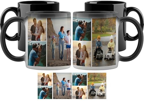 Giftme Personalised Multi Photo Collage Mug, 11oz Ceramic Magic Mug, Memorable Gift for Family, Friends, Birthday, Any Special Occasion Coffee Tea Mug. (6 Photo)