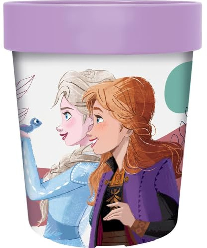 Disney Frozen Elsa und Anna 260 ml Kunststoffbecher mit rutschfester Unterseite, Blau