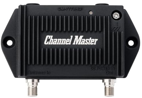 Channel Master CM-7779HD PreAmp 1 TV Antenna Amplifier with 5G LTE Filter, Adjustable Gain Preamplifier - Professional-Grade Signal Booster