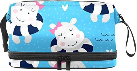 Large Capacity Travel Cosmetic Bag,Cute Cow Lifebuoy Pattern,Makeup Bag,Waterproof Makeup Bag Organizer