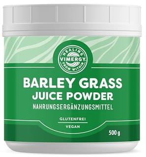 Vimergy Barley Grass Juice Powder Dietary Supplement - 0.8g per Serving (625 Servings) – Clean Superfood Formula – Promotes Cardiovascular Health* – Organic, Vegan & Gluten-Free – Value Size 500g