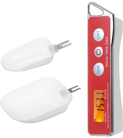 BSEID Misurino Elettrico - Cucchiaini dosatori Grammi - Cucchiaio per Bilancia Alimentare Multifunzione con Display accurato, 500G/0,05G, unità di Supporto G/Oz/GN/Ct