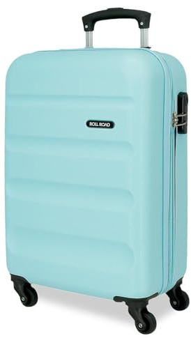 ROLL ROAD Flex Valigia rigida realizzata in ABS, un materiale, chiusura a combinazione laterale 4 ruote doppie bagaglio a mano, pratico interno con un vano, Blu scuro, 35 cm x 55 cm x 20 cm, Valigia