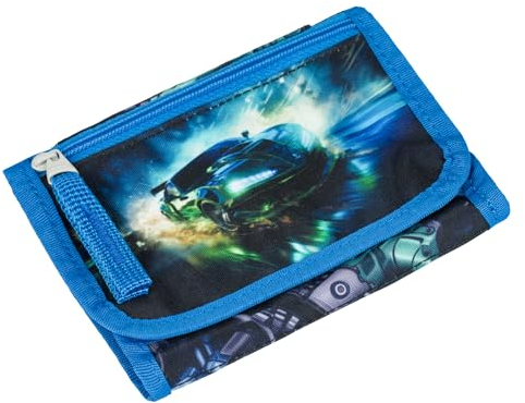 Baagl Brustbeutel Kinder - Geldbörse für Jungen - Geldbeutel, Mini Portemonnaie, Kleingeld Münzbörse (Rennauto)