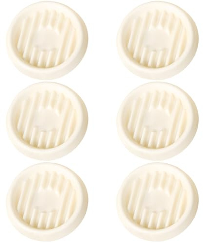 Kirmoo Sottovaso per piante e fiori, in plastica, confezione da 6, piccoli vassoi per piante per interni, senza fori, rotondi, 5,1 cm, 6,3 cm, 7,6 cm, 10,2 cm (avorio, S (per vaso da 5 ~ 6,3 cm)