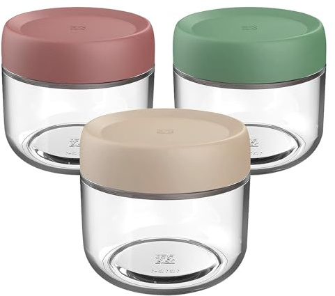 Rhovesy 280ml Vorratsgläser Rund, Glasdose Set mit Deckel, Vorratsdosen Luftdicht, aufbewahrungs glasbehälter klein rund, Gewürzgläser Glas Gewirzdosen (3 * 280ml)