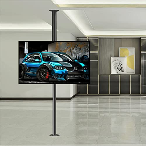 Soporte de TV portátil con ruedas y pantalla giratoria, soporte de TV de acero de altura ajustable para televisores de plasma/LCD/LED OLED, apto para televisores de 32 a 70 Soporte de mesa para TV