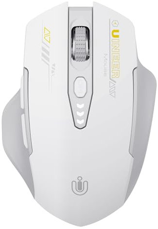 Uineer Bluetooth Mouse,[Upgraded] Multi-Device Wireless mouse,Visible Battery Level,Tri-mode (BT 5.0/4.0+2.4G Hz) Rechargeable Ergonomic mouse, 4 Adjustable DPI,Coldless mouse for Laptop and PC