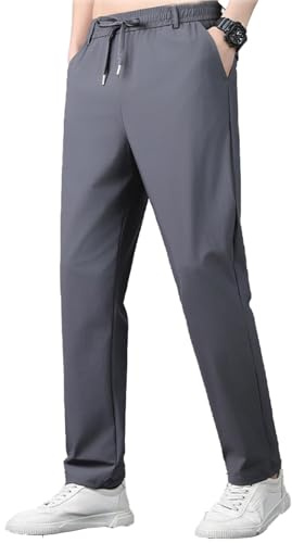 Pantalon Homme,Pantalon de Travail Unisexe Ultra Extensible, séchage Rapide, décontracté et Confortable (Gray,M)