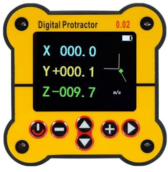 Rtauhife Digitaler Winkelmesser mit Achsen, Elektronische Wasserwaage, Winkelmesser, Neigungsmesser, Auflösung 0,02°, Holzbearbeitungswerkzeug