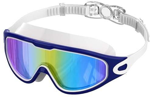 Ambienden Occhialini Nuoto Uomo Per Adulti Con Montatura Grande, Antiappannamento, Protezione UV E Lenti HD | Occhialini Nuoto Donna Unisex, Immersioni E Sport Acquatici All'Aperto-WB