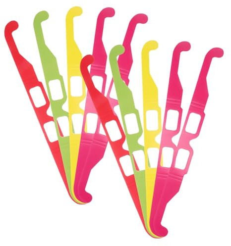 YARNOW Occhiali 3d Di Diffrazione 20 Pezzi Occhiali Pieghevoli Da Rave Party a Forma Di Cuore Colorati Per Feste Notturne e Discoteca Effetto Arcobaleno Luminoso Per Eventi e Concerti