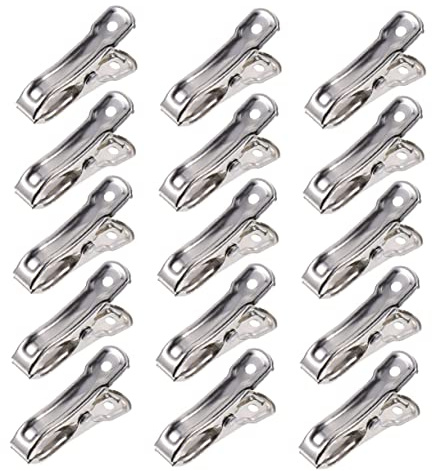 Healifty 55 pièces Pinces Linge INOX Résistantes Au Vent Lot de Clips Acier Inoxydable pour Fixer Vêtements et Draps Maintien Sécurisé pour Linge Extérieur