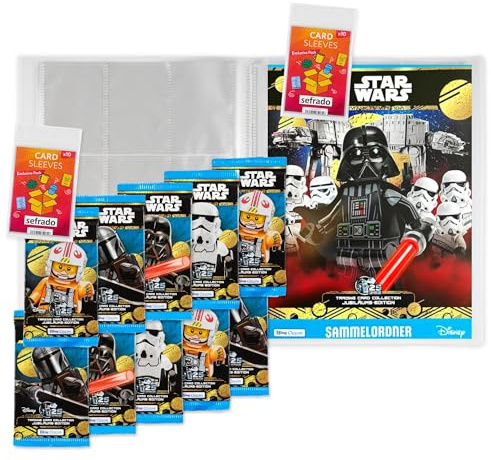 sefrado Bundle Exclusive Hüllen kompatibel mit Blue Ocean Star Wars 1 x Sammelmappe leer + 10 Booster Serie 5 Trading Card Game 2024