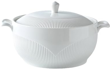 XYUERU Pot à soupe en céramique blanche, soupière avec couvercle en verre et cuillère, bol à soupe avec poignées en porcelaine, for soupe, céréales, ragoût