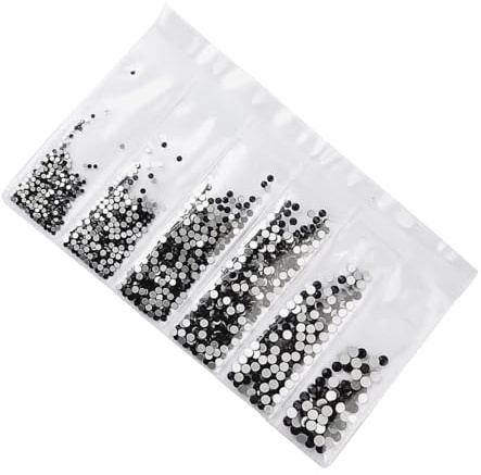 Hemobllo Gemas Ss4-ss16 para Imitación 1364 de Decoración Uñas Piezas de Negro Tamaños Color Accesorios y para Manicura DIY Mujeres Uso Profesional Doméstico