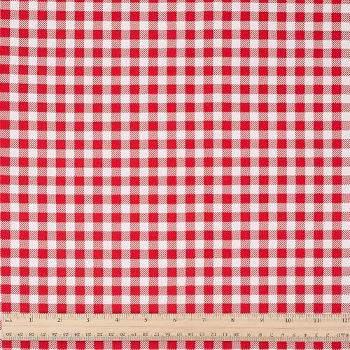PH PandaHall Karostoff 1.6m Breit Rot Karo Stoff nach Meter Gingham Baumwollstoff Tartan Muster Bastelstoff für Nähen DIY Basteln Kleidung Quilten Tischdecken Vorhänge Deko Geschenk Muttertag 1m