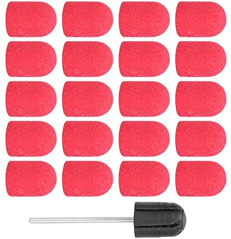 SAXOJONON Punte per Trapano per Unghie Professionali, Lima per Unghie Elettrica ad Alta Efficienza con Grane Multiple per Lucidare e Modellare Liscia, Fasce Abrasive di Lunga (Rosso)