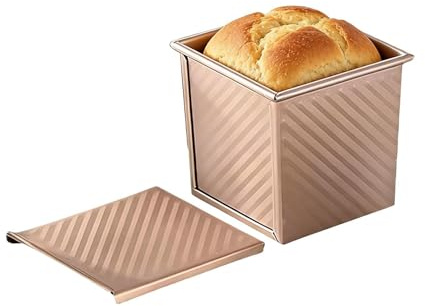 Teglia per pane con coperchio - Acciaio al carbonio, stampo per pane da cucina Bakeware durevole | Forno a microonde per toast, tortiera coperta per cucina, ristorante, appartamento, dolci fatti in ca