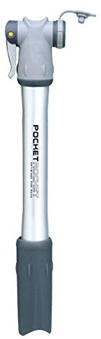 TOPEAK Pocket Rocket Aluminium Luftpumpe 12 Bar Mini Fahrrad Presta Schrader Ventil Handpumpe, 15700027