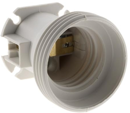 Zenitech - 5er-Pack E27 Baustellen-Lampenfassungen - Langlebiges Material - Kompatibel mit Arbeitslampen, Robustes Design, Ideal für Bau-/Arbeitsstätten, Schwerlastgebrauch - Weiß