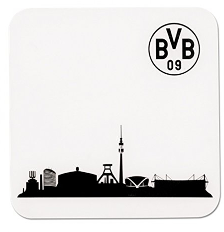 BVB Untersetzer Set Skyline, Silikon, Weiß/Schwarz, 10 x 10 x 2 cm, 4-Einheiten