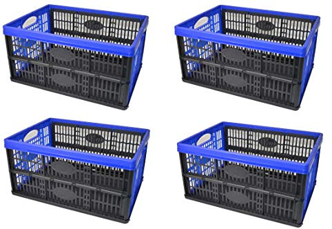 0791266444980 4X Klappbox 32 Liter ca.47,5 X 35 X 23,5cm Stapelbox Transportbox Einkaufsbox Kofferraumbox Box Spielzeugbox