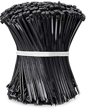 Vockvic 1000 Pack Bridas de Plástico Negras, 100 mm x 3 mm Reforzados Automáticos de Nylon con Cierre Automático Lazos de Plástico Envuelven Lazos de Plástico para el Taller y Taller