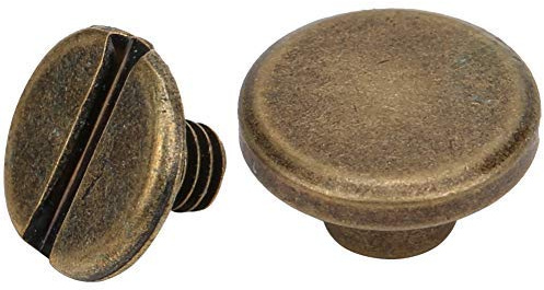 HEEPDD 20 Rivetti Pelle Rivetti Bottoni, Rivetti in Pelle Doppio Rivetto Tubolare in Metallo Rivetti Pelle Mestiere per Abbigliamento Giacche Jeans Indossa(Bronzo)