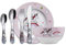 Exzact Posate Regalo 6 Pezzi in Acciaio Inox/Bambini Set da Tavola – 1x Scodella, 1x Piatto, 1x Coltello, 1x Forchetta, 1x Cucchiaino, 1x Cucchiaio -Unicorno