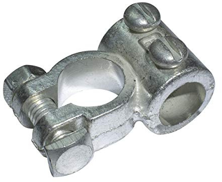 GTSE 2PCS Solderless Car Battery Terminal Clamp Connectors, 11mm, 12V/24V, Positive and Negative Pair