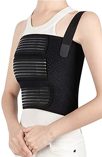 Cinturón ortopédico de Costillas rotas Soporte Transpirable en el Pecho - Protector de Soporte elástico Ajustable Soporte Corrector de Postura Chaleco Trasero Cuerpo para Hombres Mujeres Alrededor de