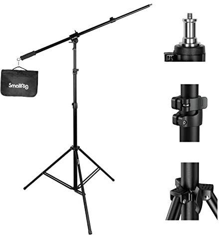 SMALLRIG Support de Lumière en Aluminium 110/280cm, Trépied Réglable à Coussin d'air pour Photographie avec 1/4 pour Softbox, Lumière de Studio et Réflecteur, Charge Maximale 5kg, RA-S280A - 3737