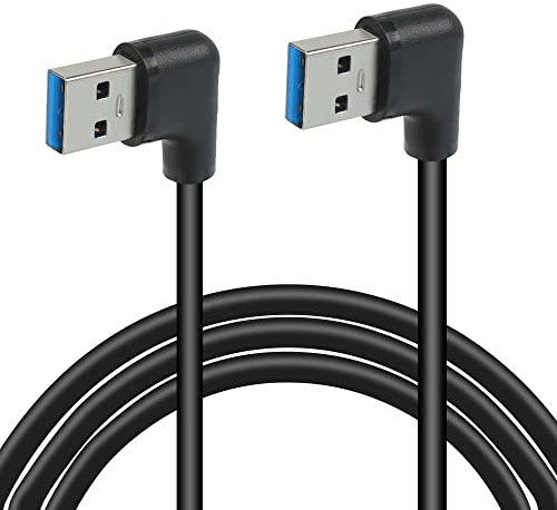 GELRHONR USB-auf-USB-Kabel, USB 3.0 A auf A-Stecker, doppelseitiges USB-Kabel, kompatibel mit Festplattengehäusen, DVD-Player, Laptop-Kühlung, 60 cm, Schwarz (links/links)
