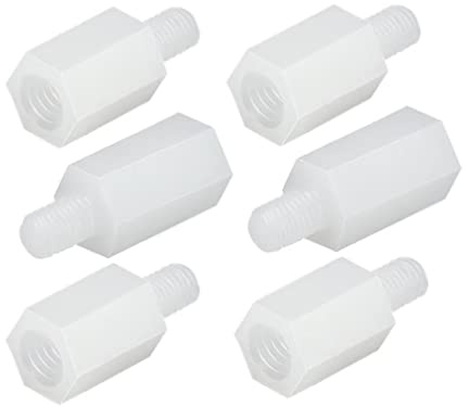 FEEIMOL M2.5 Abstandshalter Nylon Hex Distanzhülsen PCB Platinen Männlich Weiblich Gewinde Abstandsbolzen M2.5x6+6mm (60 Stück)