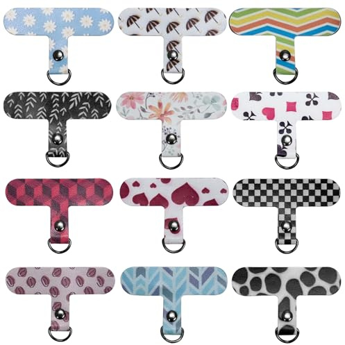 Jiehaojia Phone Tether Tags, Phone Lanyard Tether Patch,Phone Strap Tether Tabs,Phone Lanyard Pad for Mobile Phones Most Smartphones Safety Wrist Neck Strap