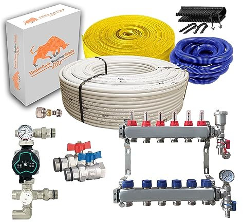 Underfloor Heating Solid Floor or Screed Floor Kit - 120m2 (6 port)