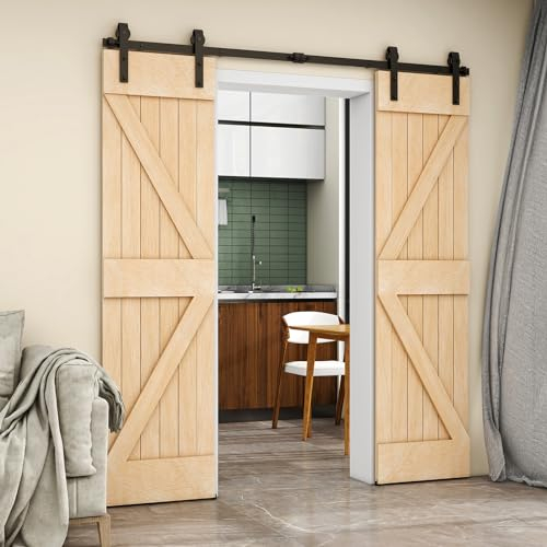 AONAYIOA 5FT/150CM Schiebetüren Beschläge Scheunentür, Robust und Langlebig, geeignet Max. Türbreite beträgt 37.5CM(ohne Tür)