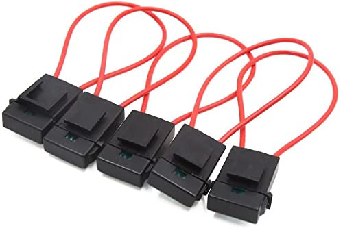 XYWHPGV 5Pcs 30A Red Inline Wire Mini Power Blade Sicherungshalter für Motorrad Auto(d12df bea06 cf962 84e44 5f767 86dc1