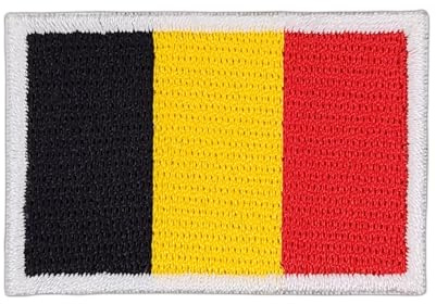Belgien Flagge klein Aufnäher zum aufbügeln oder aufnähen Bügelbild Aufbügler für Kleidung gestickter Bügelflicken Applikation Patch Größe 4,7 x 3,2 cm